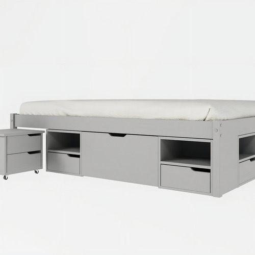 Cama Casal Multifuncional Madeira Maciça 6 Gavetas Ffwt