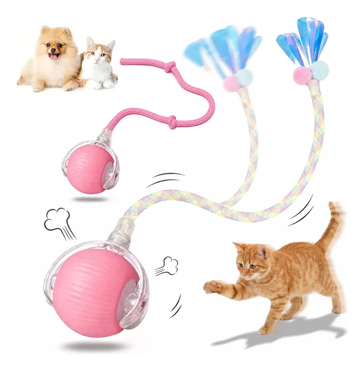 2pc Pelota Interactiva Juguetes Eléctrica Para Gatos A