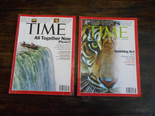 2 Revistas Time En Inglés, Del 6 Y 13 De Abril Del 2009.