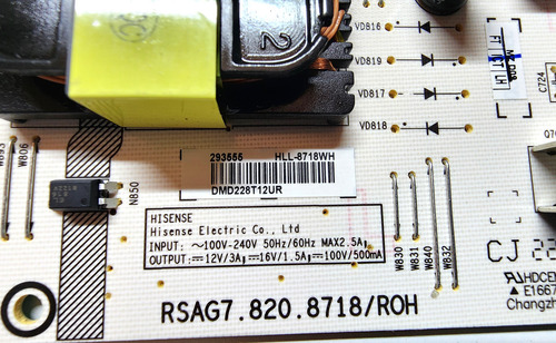 Fuente Para Hisense 65a7gv Rsag7.820.8718 N/p: Hll-8718wh