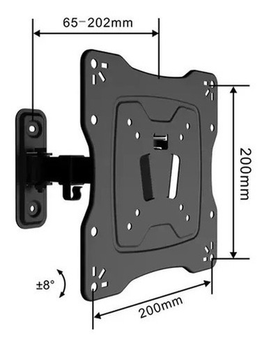 Imagen 3 de 4 de Soporte Tv Movil Hasta 42 Distancia De 5 A 19 Cm 1 Brazo