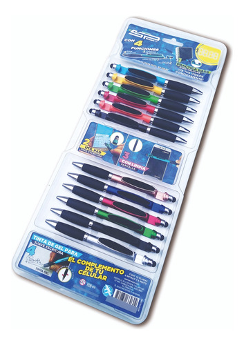 60 Plumas Smart Pen 4 En Uno Multicolor
