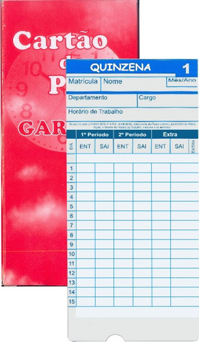 Cartão De Ponto P/ Relógio Timecard Rw Keypass Kp-10