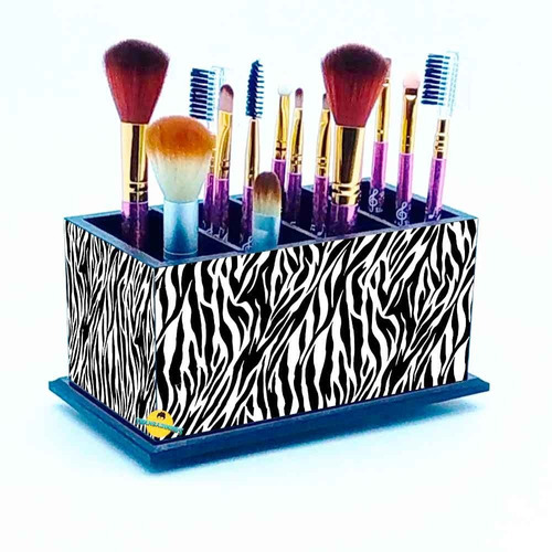 Imagem 1 de 1 de Porta Pincel De Maquiagem -  Decoração Zebra