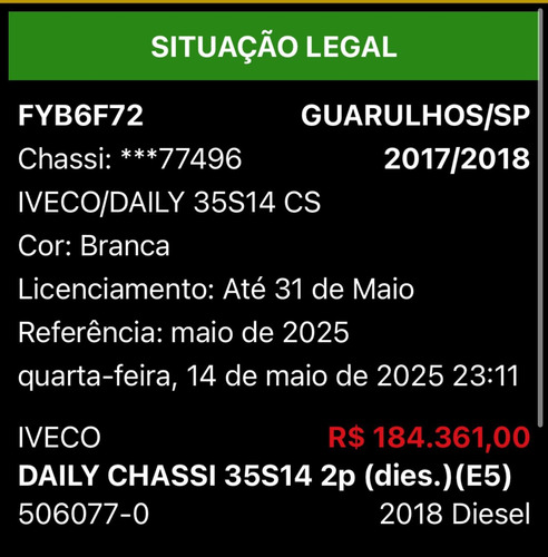 Iveco Daily 35s14 Com Plataforma Hidráulica