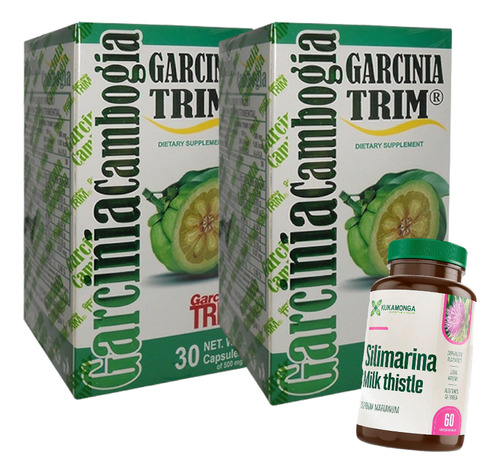 Kit 2 Garcinia Cambogia Trim + 1 Silimarina Kukamonga Sabor Sin Sabor