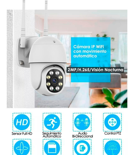 Cámara Seguridad Wifi Domo Movimiento 360 Exterior Full Hd