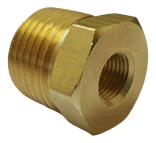 Imagen 3 de 5 de Buje De Reduccion Rosca Macho 1/2 Hembra 1/4 Bronce