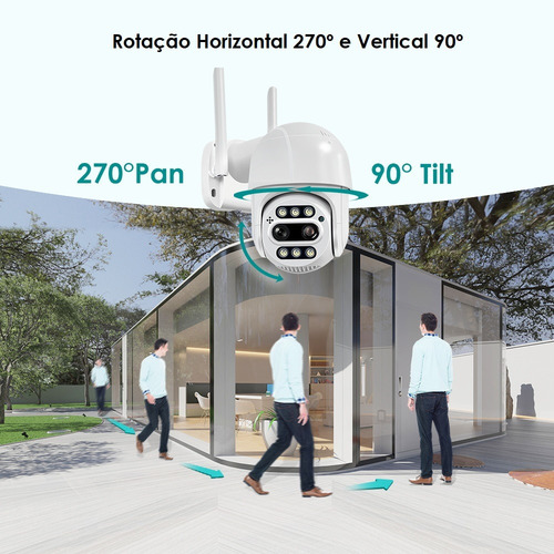 Camera Wifi Com Rastreamento Fhd Icsee 8xzoom Externa Onvif