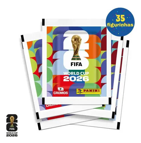 Kit 35 Figurinhas Pacotinho Cromo Copa Do Mundo 2026 Jogadores Fu...