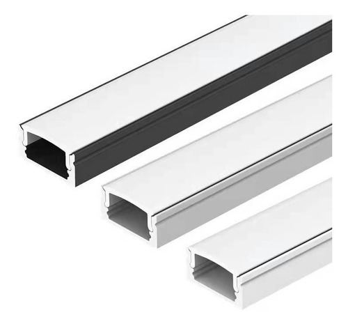 Kit 12 Perfil Led Slim Sobrepor Branco 17mm Barra 2 Metros