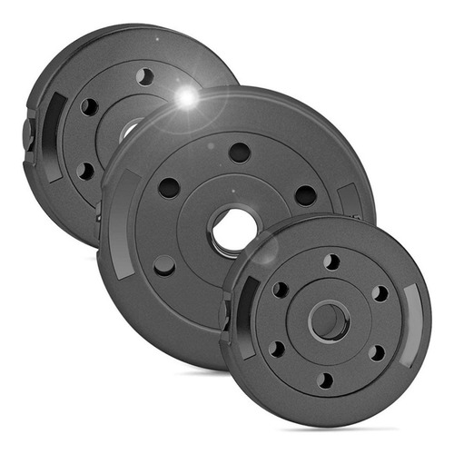 Imagen 2 de 9 de Pesa Disco Revestido 07.5kg Para Barra Mancuerna Olímpico Cs
