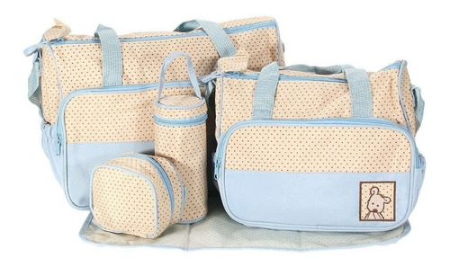 Set Bolso Maternal Bebe 5 Piezas Colores Con Cambiador