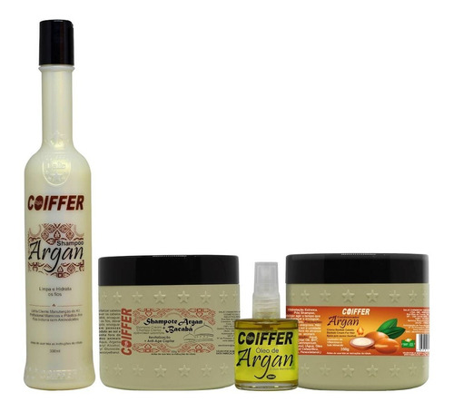 Kit Argan Coiffer 4itens  Reparação Capilar Total