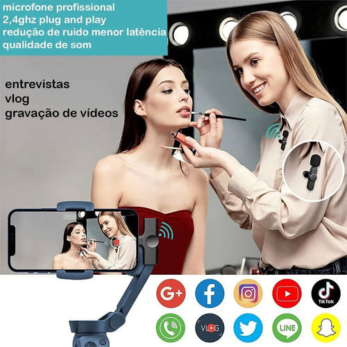 Microfone Lapela Duplo B-max Bm-221ip