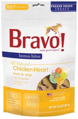 Bravo! Bonus Bites Dulces Para Perro De Corazón De Pollo Con