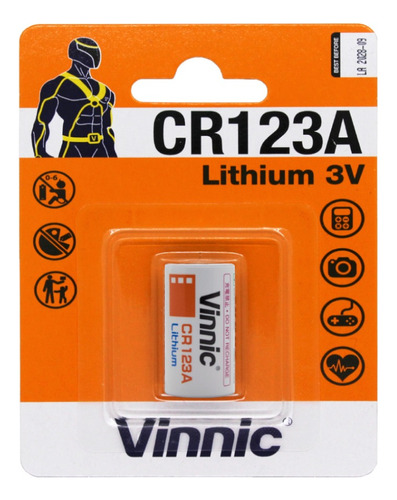 Pila Litio Cr123a Vinnic Lithium 3v Cr123 Blister X 1 Unidad