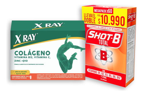 X-ray Colágeno + Shot B Multivitamínico Total 60 Comp C/u