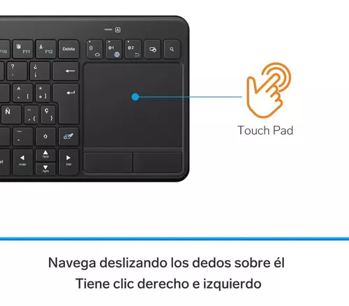 Mini teclado inalámbrico con touch pad para Smart TV marca Steren.