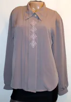 Comprar Camisa Vestir Poliester Con Hombreras Talle 1 Con Bordados