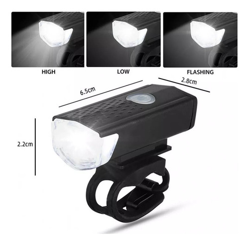 6pz Luz Bicicleta Accesorios Usb Recargable Delantera Trasera Tigmanerung Negro