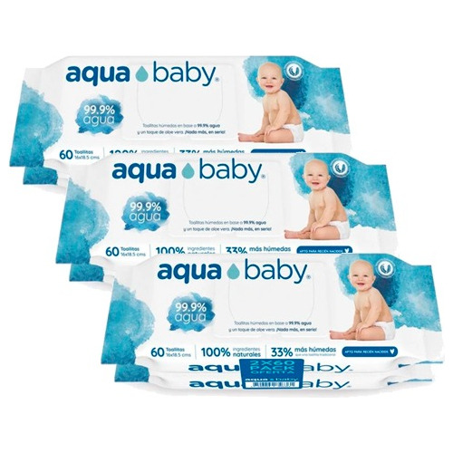 Toallas Húmedas Aqua Baby Pack X3 360und.