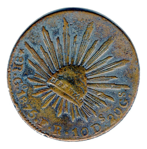 Moneda Republica Falsa De Epoca 8 Reales 1875 Cobre