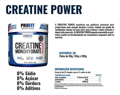 Imagen 3 de 3 de Creatina Profit Monohidratada Monohydrate Power Pote 300g