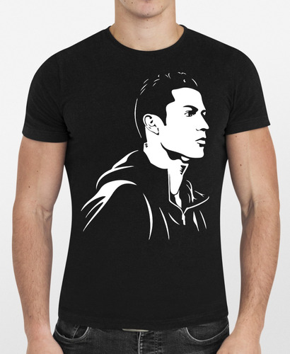 Camiseta Negra Manga Corta Ref. Cristiano Ronaldo