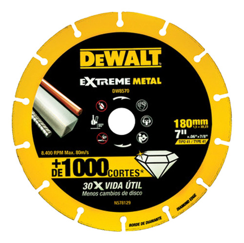 Disco Abrasivo 7' Corte Diamantado Dewalt Dw8570