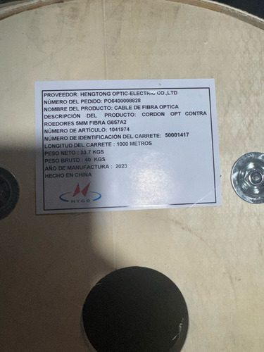 Bobina Fibra Optica Monomodo 1 Km Redonda Hengtong Blindada