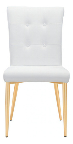 Silla De Comedor Niles - Blanco Këssa Cdmx Color De La Estructura De La Silla Dorado Diseño De La Tela Liso