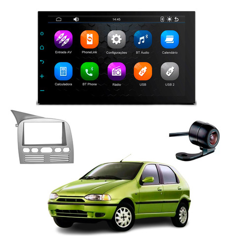 Multimídia Palio G1 1996-03 Carplay 7 + Câmera Ré