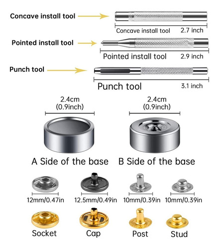 Wa Conjunto De Fechos De Couro Com Botões De Metal E Botões