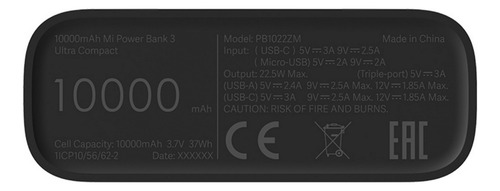Cargador Usb Xiaomi Mi Power Bank 3 Ultra Compact 10000mah