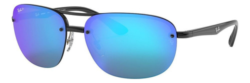Anteojos de sol polarizados Ray-Ban RB4275 Chromance Standard con marco de nailon color gloss black, lente blue espejada/chromance, varilla gloss black de nailon - RB4275CH