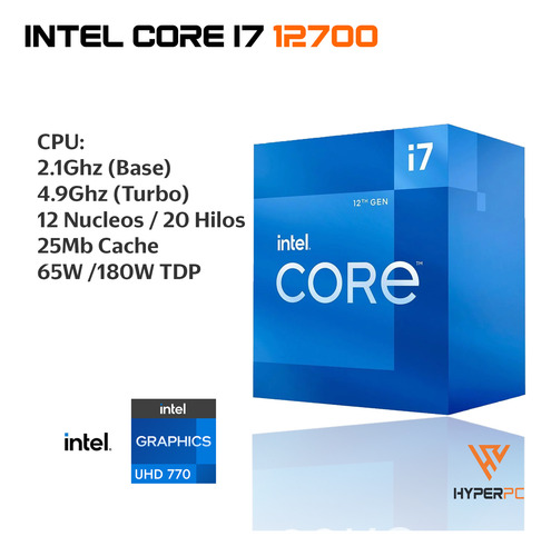 Pc Oficina Mini Intel Core I7 12700 32gb 1tb Uhd 770 Wifi
