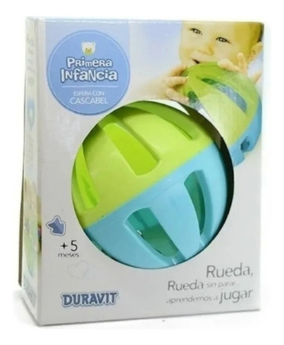 Imagen 2 de 4 de Duravit 669 Sonajero Bebé Pelota Esfera Cascabel Didactico
