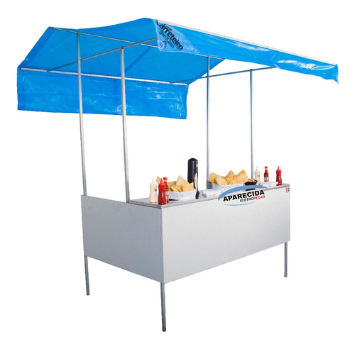 Barraca 2 X 1,5m P/ Buffet Feiras Pastel Balcão Inox R2