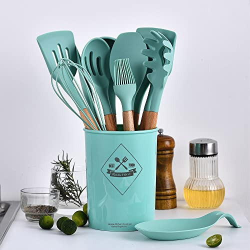 12 Pcs Silicone Cooking Utensils Kitchen Utensil Set Hi...