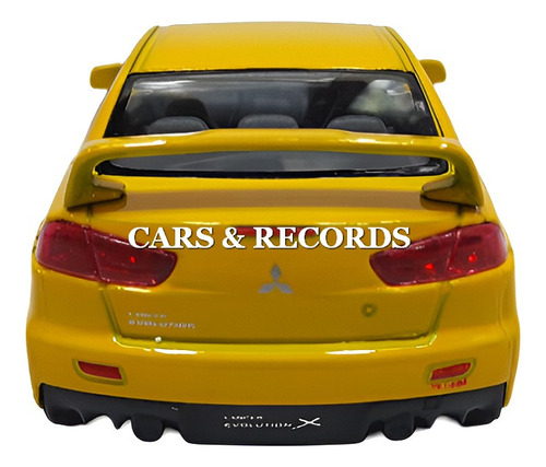 Mitsubishi Lancer Evo X 2008 Nuevo Sin Caja Am Kinsmart 1/36 Amarillo
