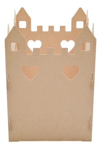 Casita Castillo Casa Infantil Madera Apto Pintar 1x1 + Piso Color Madera Natural Lisa