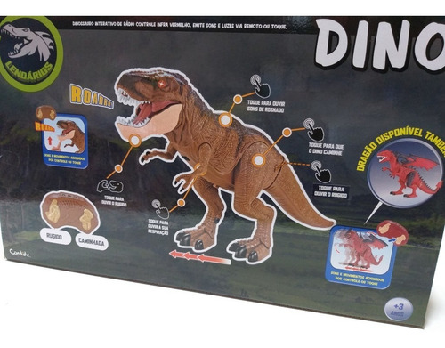 Brinquedo Dino Dinossauro Via Radio Ou Toque