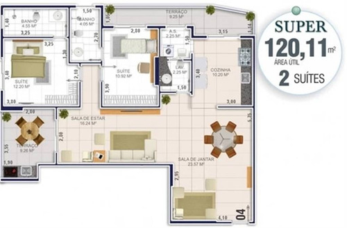 Imagem 22 de 30 de Apartamento, 2 Dorms Com 134.16 M² - Aviação - Praia Grande - Ref.: Ter11 - Ter11