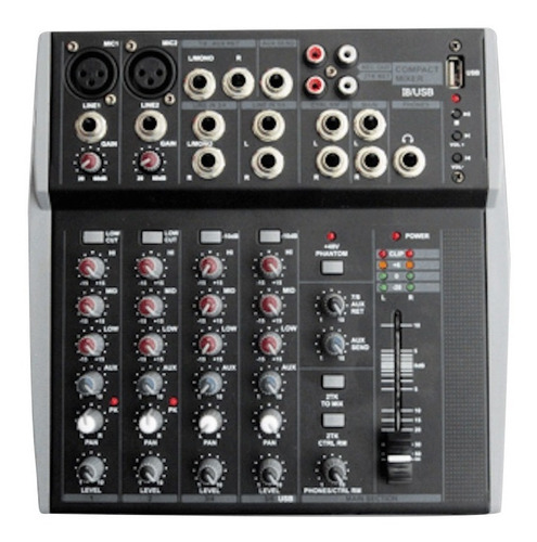 Imagen 4 de 4 de Mixer Para Dj Soundtrack Pasiva De 8 Canales Mod. Mx-802usb