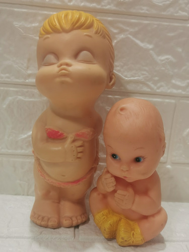 Muñecas De Goma Con Chillón Antiguas Holland Hall Co (Usado)