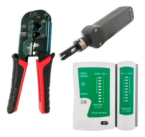 Kit Crimping + Ponchador + Testeador De Red - Westor 