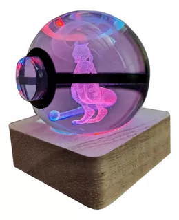 Lampara Pokémon, Pokebola De Cristal Led Diferentes Modelos