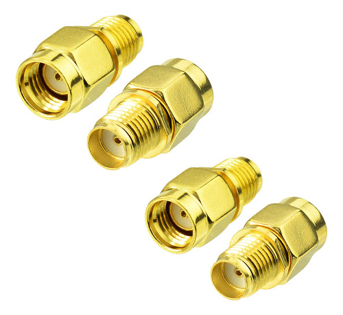 4pcs Rf Coaxial Adaptador Sma Hembra Rp-sma Macho Conector