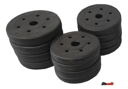 Barra Anilha Halter Dumbbell Kit Musculação 20kg